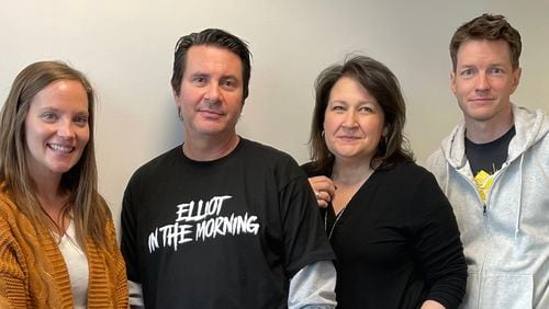 Krysten Warnes (from left), Elliot Segal, Diane Stupar and Tyler Molnar of syndicated radio show "Elliot in the Morning." CUMULUS MEDIA