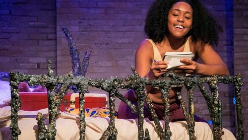 Jasmine Thomas appears in Synchronicity Theatre's solo performance piece "rip" (now streaming through Nov. 8), written by Atlanta actress Danielle Deadwyler.
Courtesy of Casey Gardner Ford