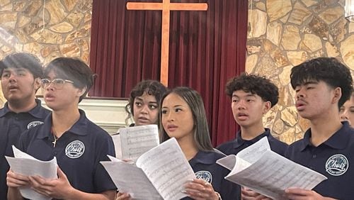 All the way from Los Angeles, St. Genevieve High School’s Valiant Voices choir sang in honor of former first lady Rosalynn Carter Sunday. The choir performed at her beloved house of worship in Plains, Maranatha Baptist Church, which celebrated her birthday for the first time without her. Carter, who would have turned 97 Sunday, died in November after battling dementia.