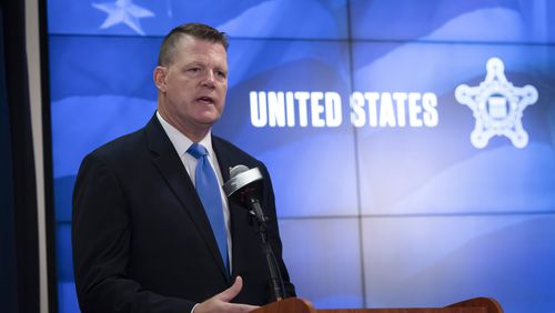 Ronald Rowe Jr., Acting Director of the U.S. Secret Service, speaks to journalists at the agency's headquarters in Washington, Friday, Sept. 20, 2024. (AP Photo/Ben Curtis, Pool)