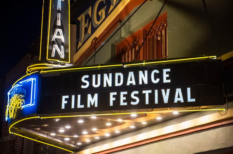 The marquee of the Egyptian Theatre during a previous Sundance Film Festival in Park City, Utah.