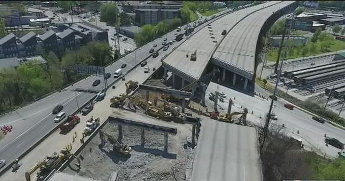 I-85 collapsed less than a mile from me. Here's my journey to the new  Braves stadium the day after. 