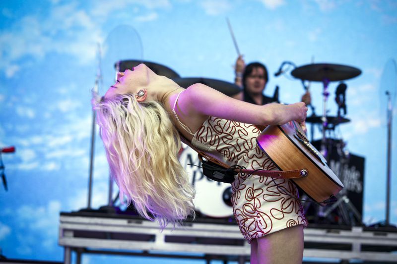 Singer-songwriter Maisie Peters performs during the All Things Go Music Festival on Sunday, Sept. 29, 2024, at Forest Hills Stadium in Forest Hills, N.Y. (Photo by Andy Kropa/Invision/AP)