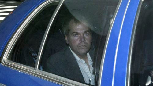 FILE - John Hinckley Jr. arrives at U.S. District Court, Nov. 18, 2003, in Washington. (AP Photo/Evan Vucci, File)