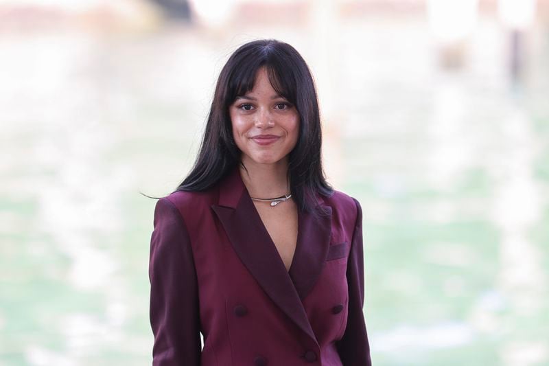 Jenna Ortega poses for photographers upon arrival for the press conference of the film 'Beetlejuice Beetlejuice' during the 81st edition of the Venice Film Festival in Venice, Italy, on Wednesday, Aug. 28, 2024. (Photo by Vianney Le Caer/Invision/AP)