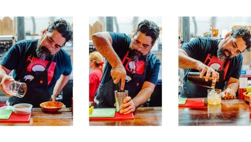 Chef Hector Santiago makes a drink at El Burro Pollo. COURTESY OF EL BURRO POLLO