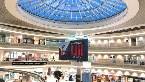 Hartsfield-Jackson's domestic terminal atrium on Monday, Jan. 21, 2019.