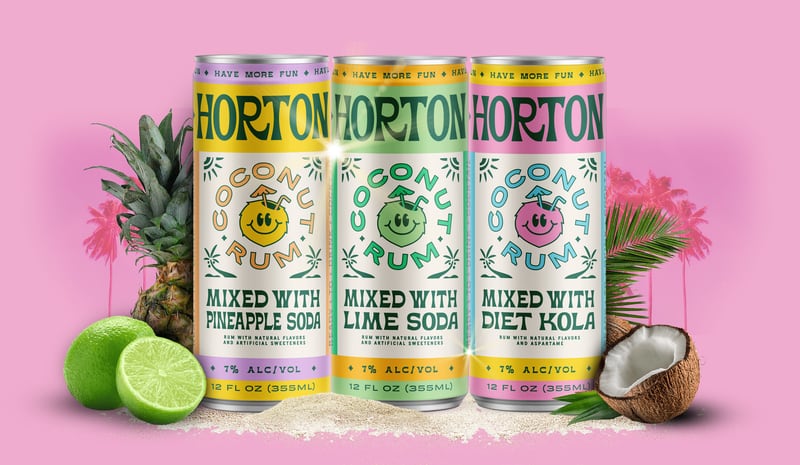 Horton's coconut rum cocktails use different mixers, including pineapple soda. (Courtesy of Horton)