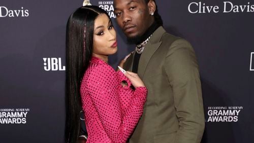 FILE - Cardi B, left, and Offset arrive at the Pre-Grammy Gala And Salute To Industry Icons in Beverly Hills, Calif. on Jan. 25, 2020. (Photo by Mark Von Holden/Invision/AP, File)