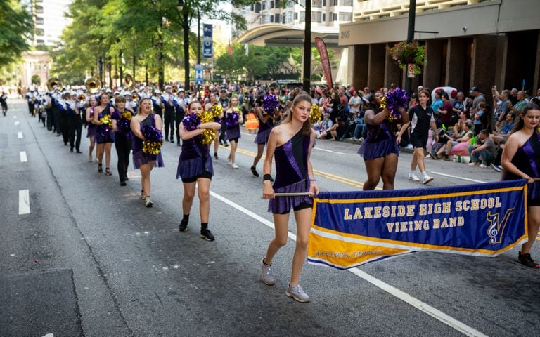 Thousands lined up along Peachtree Street Saturday morning for the annual Dragon Con parade.