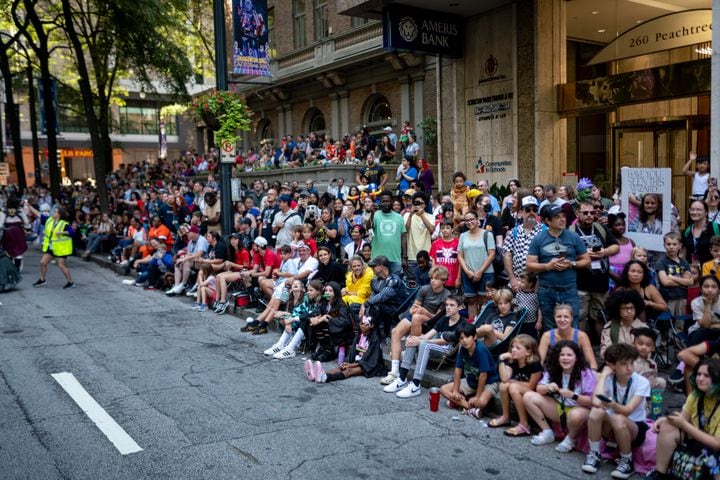 Thousands lined up along Peachtree Street Saturday morning for the annual Dragon Con parade.