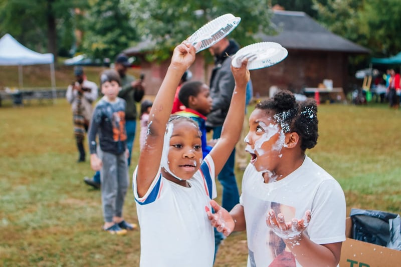 You may get messy joining in on the pie fight at Porches and Pies. It’s just one of the pie-themed activities available.