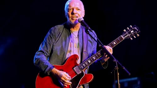 FILE - Peter Frampton performs during "Finale - The Farewell Tour" at Huntington Bank Pavilion on Sunday, July 28, 2019, in Chicago. (Photo by Rob Grabowski/Invision/AP, File)