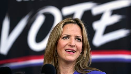 FILE - Michigan Secretary of State Jocelyn Benson speaks in Detroit, Sept. 24, 2020. (AP Photo/Paul Sancya, File)