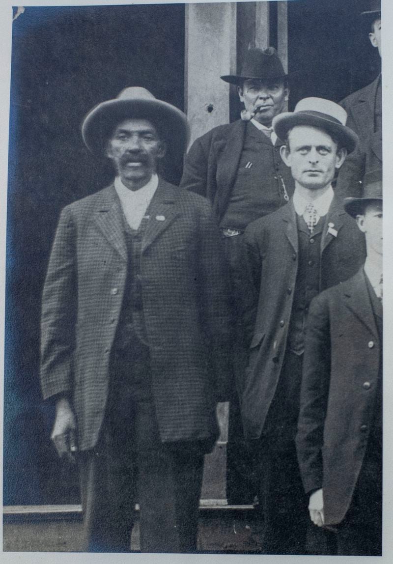 A family photo of Bass Reeves, one of the first Black deputy U.S. marshals west of the Mississippi River. (Alyssa Pointer / Alyssa.Pointer@ajc.com)