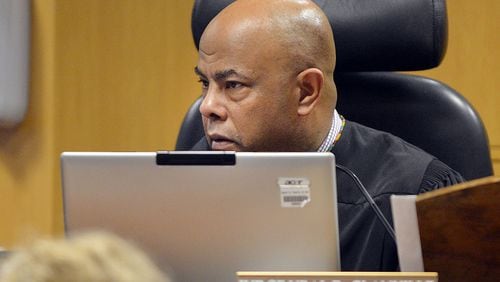 Judge Ural Glanville presides over Stacey Kalberman's whistleblower lawsuit in Fulton County Superior Court Monday, March 31, 2014. The former ethics commission director sued her former employer in 2011 and claims she was forced from office for investigating Gov. Nathan Deal's 2010 campaign.