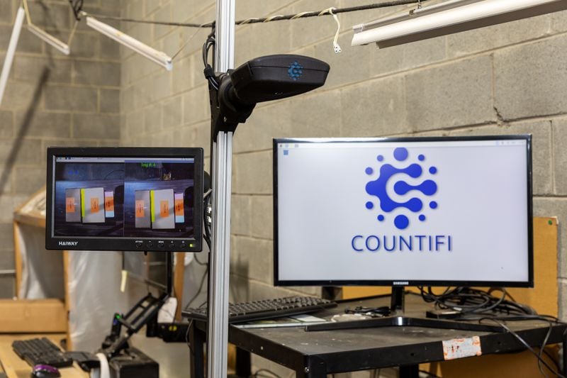 Countifi's inventory management system on display at the ECOMSPACES warehouse in Atlanta, Thursday, December 21, 2023.  (Arvin Temkar / arvin.temkar@ajc.com)