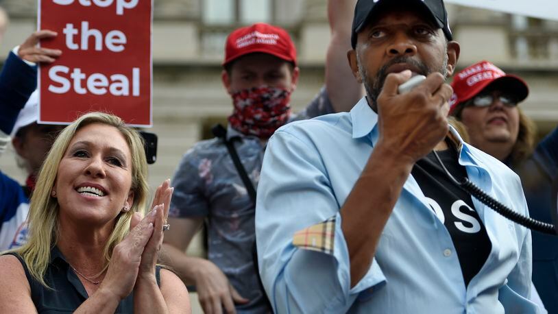 Georgia representative speaks to U.S. House in Atlanta Braves hat