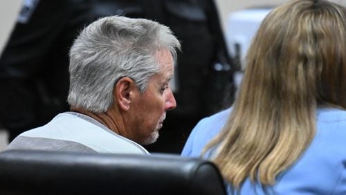 Colin Gray, the father of Colt Gray, sits during his first appearance before Barrow County Superior Court Judge Currie Mingledorff on Friday.