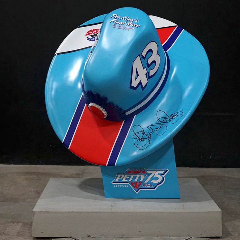 Mock up of  Richard Petty Hat statue that will be unveiled Atlanta Motor Speedway  over the weekend. (Handout)