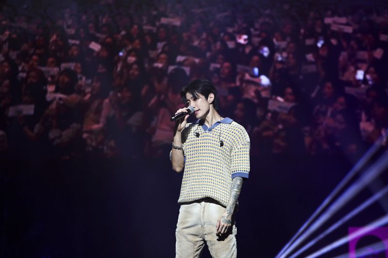 Korean American star Jay Park performs at Myunghwa Live Hall for a fan meeting on Sunday, Aug. 11, 2024, in Seoul. (AP Photo/ Juwon Park)