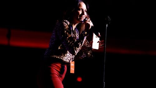 LOS ANGELES, CA - OCTOBER 15: Comedian Jen Kirkman performs onstage during Hilarity for Charity's 5th Annual Los Angeles Variety Show: Seth Rogen's Halloween at Hollywood Palladium on October 15, 2016 in Los Angeles, California. (Photo by Randy Shropshire/Getty Images)