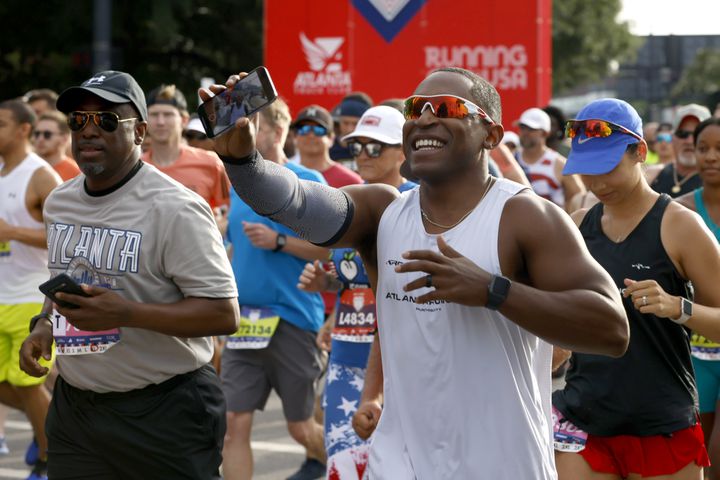 Runners start the 55th Atlanta Journal-Constitution Peachtree Road Race in Atlanta on Thursday, July 4, 2024.  (Arvin.Temkar / ajc.com)

66845a21295fd65d34a8f551
