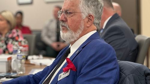 Joe Hatfield, the new chairman of the Georgia Department of Natural Resources Board, is shown during the group's meeting on January 23, 2024.