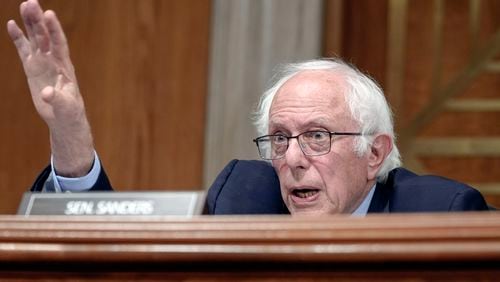 Sen. Bernie Sanders, I-Vt., asks a question during a Senate Health, Education, Labor, and Pensions hearing to examine Novo Nordisk's high prices for Ozempic and Wegovy for patients with diabetes and obesity on Capitol Hill, Tuesday, Sept. 24, 2024, in Washington. (AP Photo/Mariam Zuhaib)