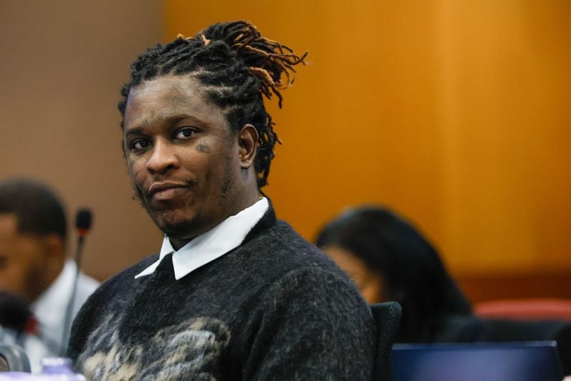 Atlanta Rapper Young Thug is seen moments before the start of the second week of his trial at Fulton County Superior Court on Monday, Dec. 4, 2023.
Miguel Martinez /miguel.martinezjimenez@ajc.com