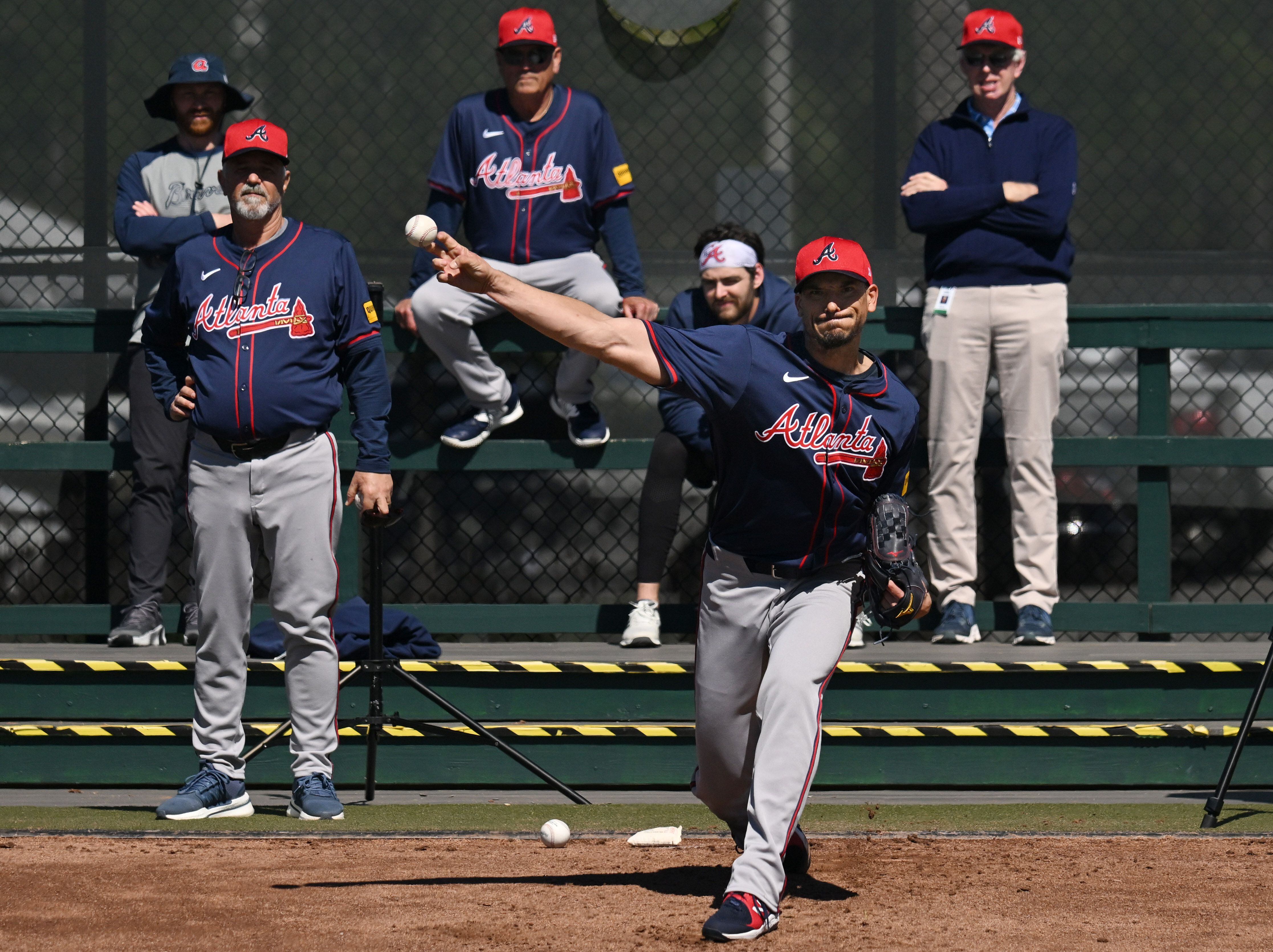 AJC Sports on X: Photos: Braves spring training Day 7 - first full-squad  workout  / X