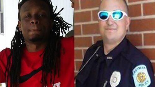 Royheem Delshawn Deeds (left) Officer Tim Smith (right). Credit: Georgia Bureau of Investigation