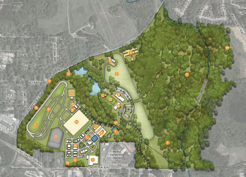 A revised site plan for the planned training center. (Courtesy: Atlanta Police Foundation)