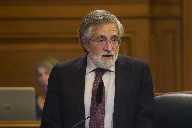 FILE - San Francisco Board of Supervisors President Aaron Peskin speaks during a board meeting in San Francisco, Tuesday, Jan. 9, 2024. (AP Photo/Jeff Chiu, File)