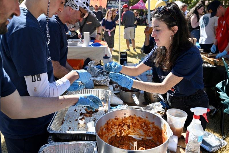 Barbecue teams compete against each other during the Atlanta Kosher BBQ Festival.