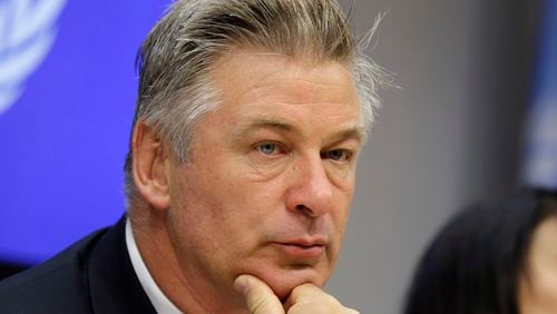 Actor Alec Baldwin attends a news conference at United Nations headquarters, on Sept. 21, 2015. A New Mexico judge is considering an array of restrictions on evidence, testimony and arguments ahead of a trial for Alec Baldwin. The Monday, July 8, 2024, pretrial hearing sets the stage for Baldwin to appear in court this week on a single charge of involuntary manslaughter in the death of a cinematographer. (AP Photo/Seth Wenig, File)