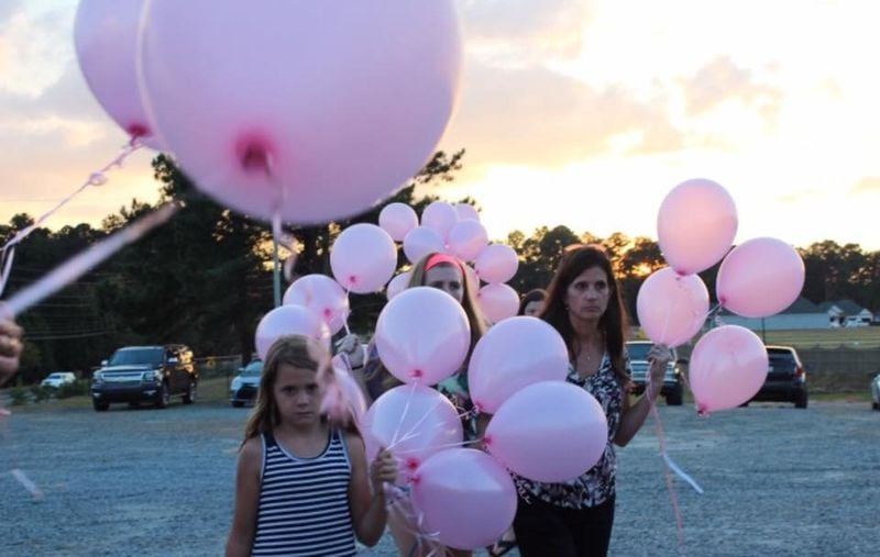 Family and friends of Tiffany Whitton release balloons in 2016 on the anniversary of her disappearance. (Family photo)