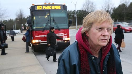 Commuters arrive at the Indian Trail Park in Norcross in 2020. (Curtis Compton/The Atlanta Journal-Constitution)