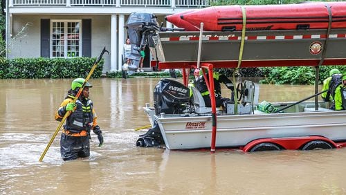 Atlanta fire rescue crews have been busy all morning along Hanover West Drive. Hurricane Helene brought heavy rain and high winds across Georgia. 