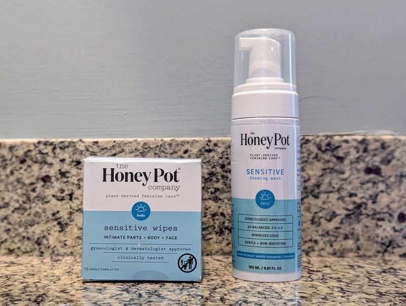 Wipes and a foaming wash from The Honey Pot Company's line of sensitive feminine care products. The Honey Pot is an Atlanta-based, Black-founded company that was recently acquired for $380 million.