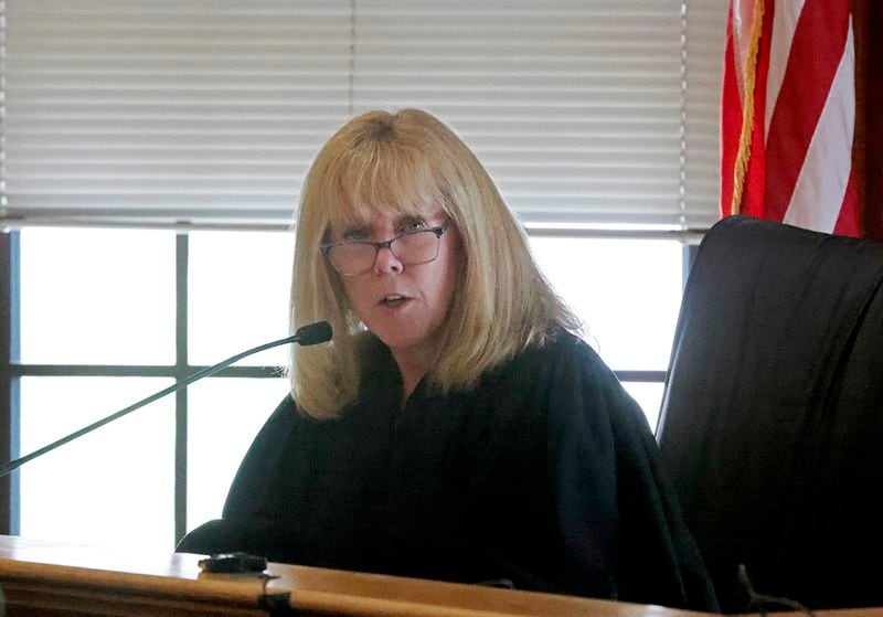 Judge Beverly J. Cannone speaks in Norfolk Superior Court, on their fifth day of deliberations in the murder trial for Karen Read in Dedham, Mass., Monday, July 1, 2024. (Pat Greenhouse/The Boston Globe via AP, Pool)