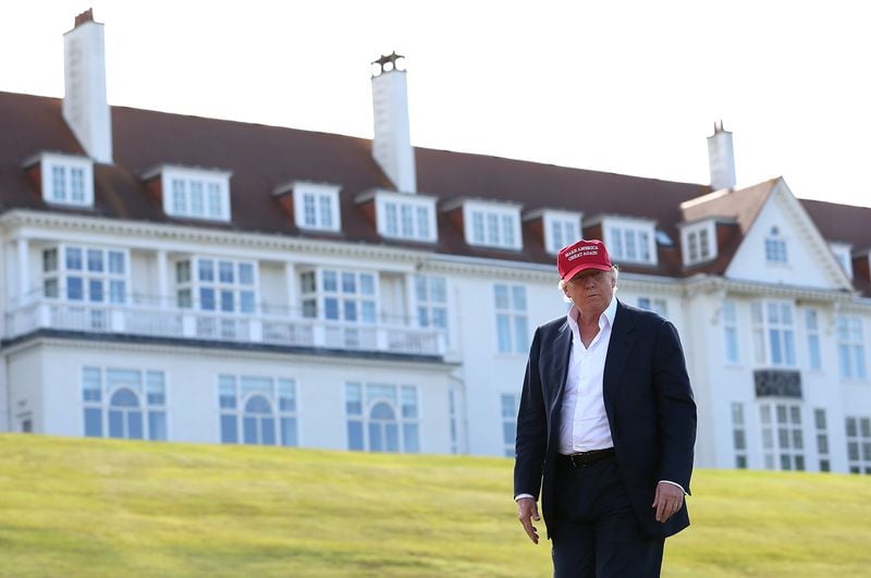 Donald Trump visits his Turnberry golf course in Scotland on July 30, 2015. (Photo by Jan Kruger/Getty Images)