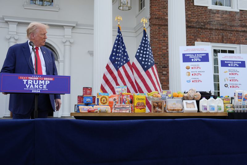 Republican presidential nominee former President Donald Trump speaks at a news conference at Trump National Golf Club, Thursday, Aug. 15, 2024, in Bedminster, N.J. (AP Photo/Julia Nikhinson)