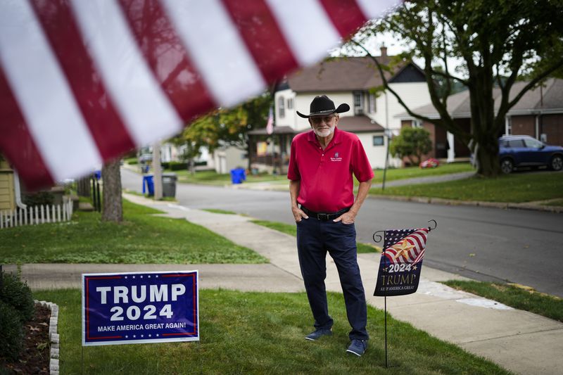 Jim Hulings, chairman of the Butler County Republican Committee, poses for a photograph in Zelienople, Thursday, Sept. 26, 2024. (AP Photo/Matt Rourke)