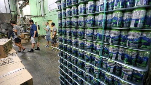 A tour group at Terrapin Beer Co. in Athens. Curtis Compton / ccompton@ajc.com