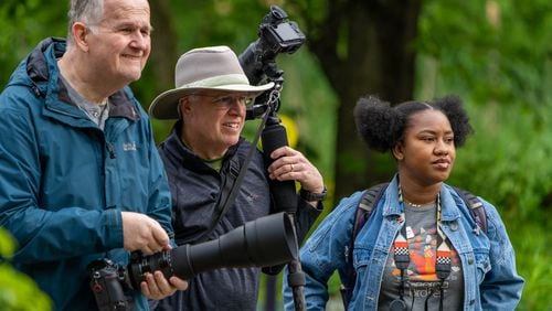 FILE PHOTO: Three members of the Georgia Audubon Society look for birds.
(Courtesy of the Georgia Audubon Society / Photographer Stephen Weiss)