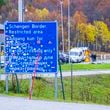 FILE - A sign indicating the Storskog border crossing between Russia and Norway is pictured near Kirkenes, Norway, on Sept. 28, 2022. (Lise Aserud/NTB Scanpix via AP, File)