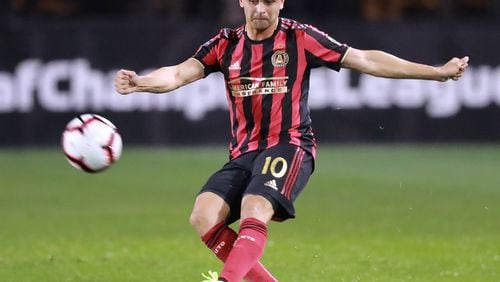 Feb. 28, 2019 Kennesaw: Atlanta United midfielder Pity Martinez works against C.S. Herediano in their Concacaf Champions League soccer match on Thursday, Feb. 28, 2019, in Kennesaw.    Curtis Compton/ccompton@ajc.com