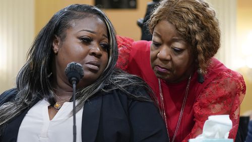 Former Fulton County election workers Wandrea’ ArShaye “Shaye” Moss and Ruby Freeman are trying to collect a $148 million verdict against former New York Mayor Rudy Giuliani. (AP Photo/Jacquelyn Martin, File)