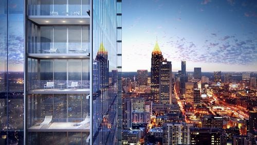 This is a 2018 rendering of the planned Opus Place residential tower in Midtown that was never delivered.
